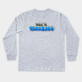 Made in Vauxhall I Garffiti I Neon Colors I Blue Kids Long Sleeve T-Shirt